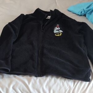 Disney Black Fleece Jacket with Logo Tag